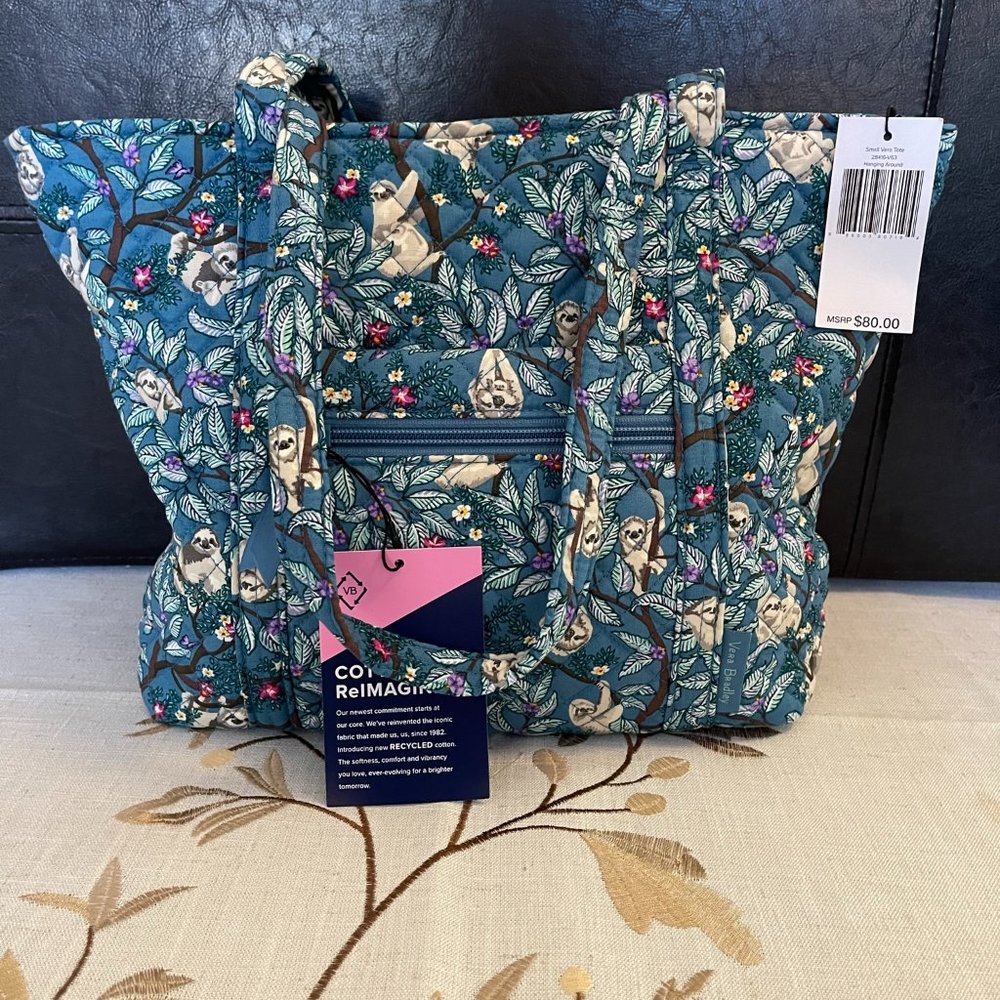 Vera Bradley Small Vera Tote in Hanging Around (Sloths!)
